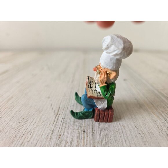 Vintage elf reading Santa Baker baking figurine village Xmas decor - Picture 2 of 7